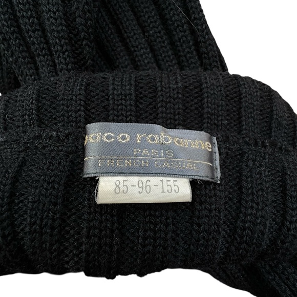 PACO RABANNE | BLACK DRESS RIBBED TURTLENECK SMOOTH QUILTED SKIRT SLEEVELESS XS - Picture 10 of 10